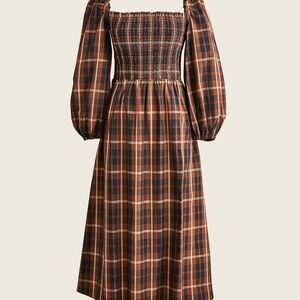 J. Crew Puff-sleeve mini dress in Stewart tartan